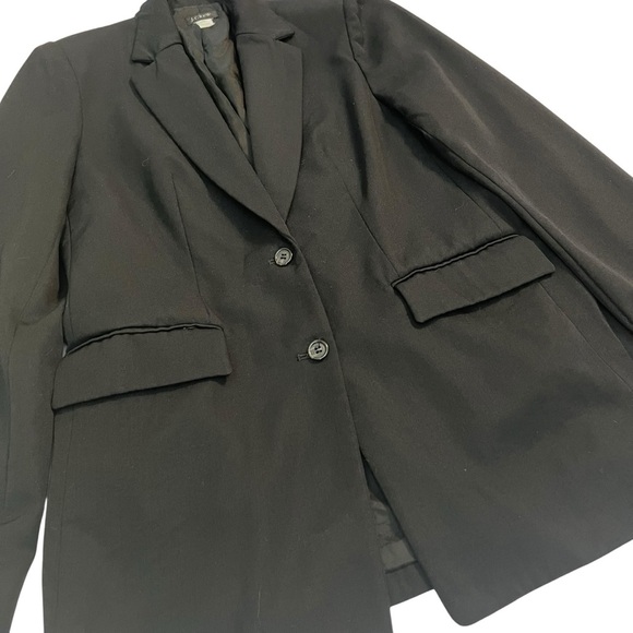 J.Crew Black Wool Blazer Size 10 Made in Japan Tailored Jacket - Picture 2 of 8